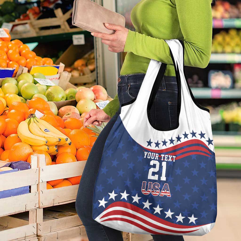 United States Pacific Rugby Custom Grocery Bag USA Classic Sporty Pattern