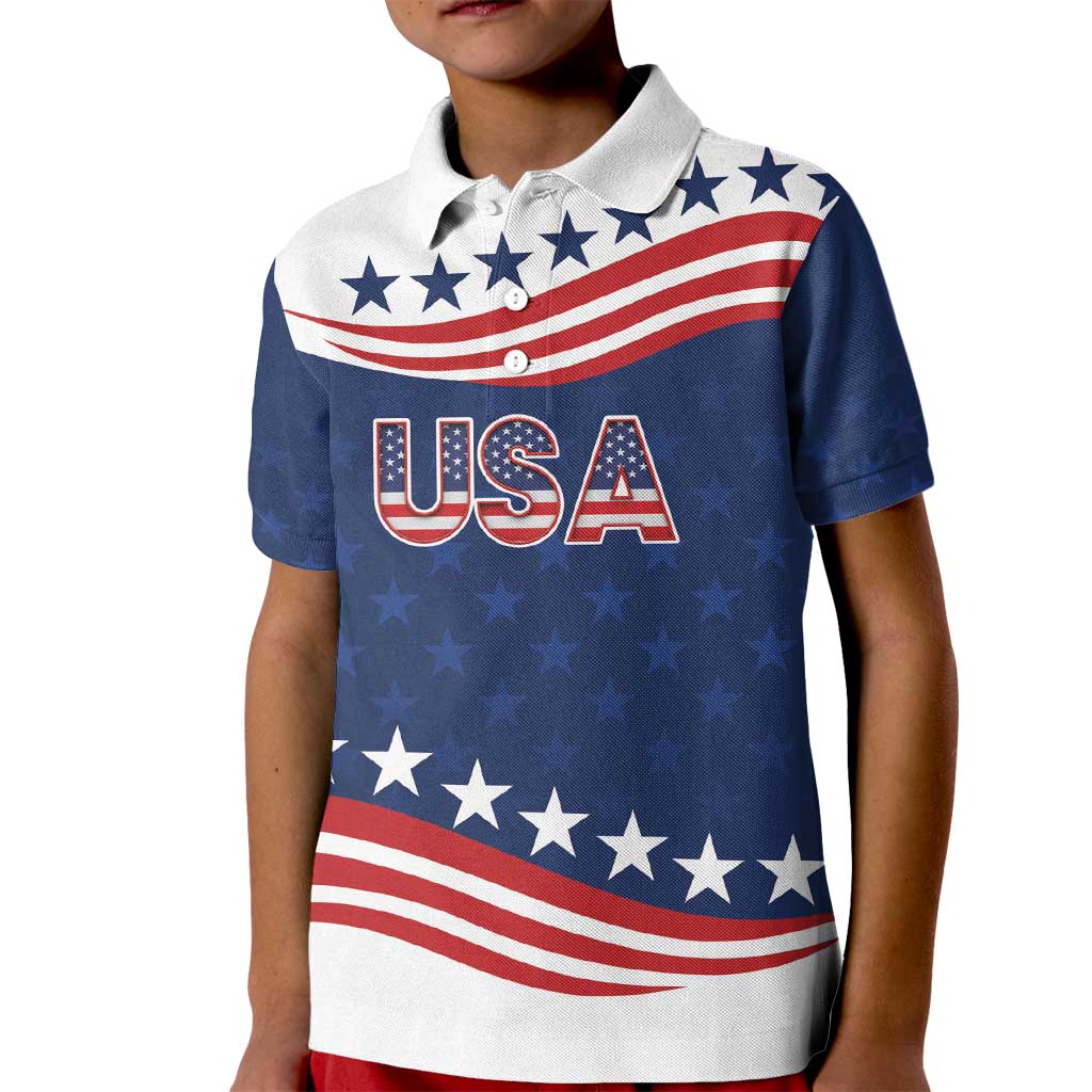 United States Pacific Rugby Custom Kid Polo Shirt USA Classic Sporty Pattern