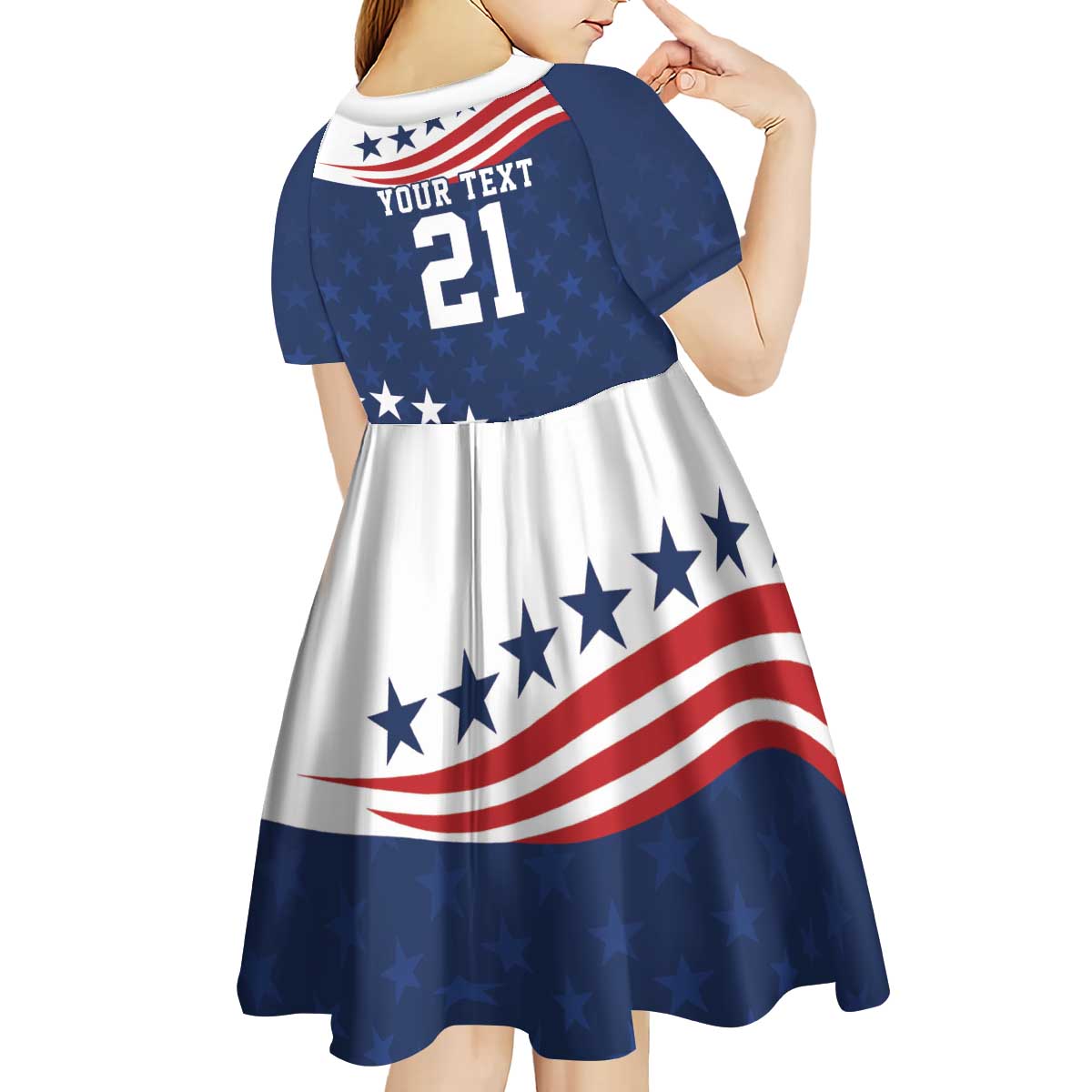 United States Pacific Rugby Custom Kid Short Sleeve Dress USA Classic Sporty Pattern