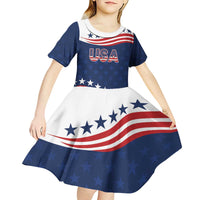 United States Pacific Rugby Custom Kid Short Sleeve Dress USA Classic Sporty Pattern