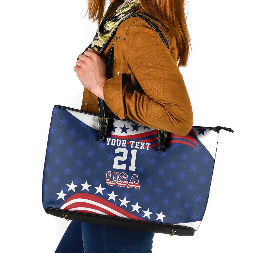 United States Pacific Rugby Custom Leather Tote Bag USA Classic Sporty Pattern