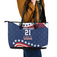 United States Pacific Rugby Custom Leather Tote Bag USA Classic Sporty Pattern