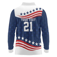 United States Pacific Rugby Custom Long Sleeve Polo Shirt USA Classic Sporty Pattern