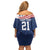 United States Pacific Rugby Custom Off Shoulder Short Dress USA Classic Sporty Pattern