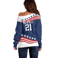 United States Pacific Rugby Custom Off Shoulder Sweater USA Classic Sporty Pattern