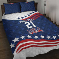 United States Pacific Rugby Custom Quilt Bed Set USA Classic Sporty Pattern