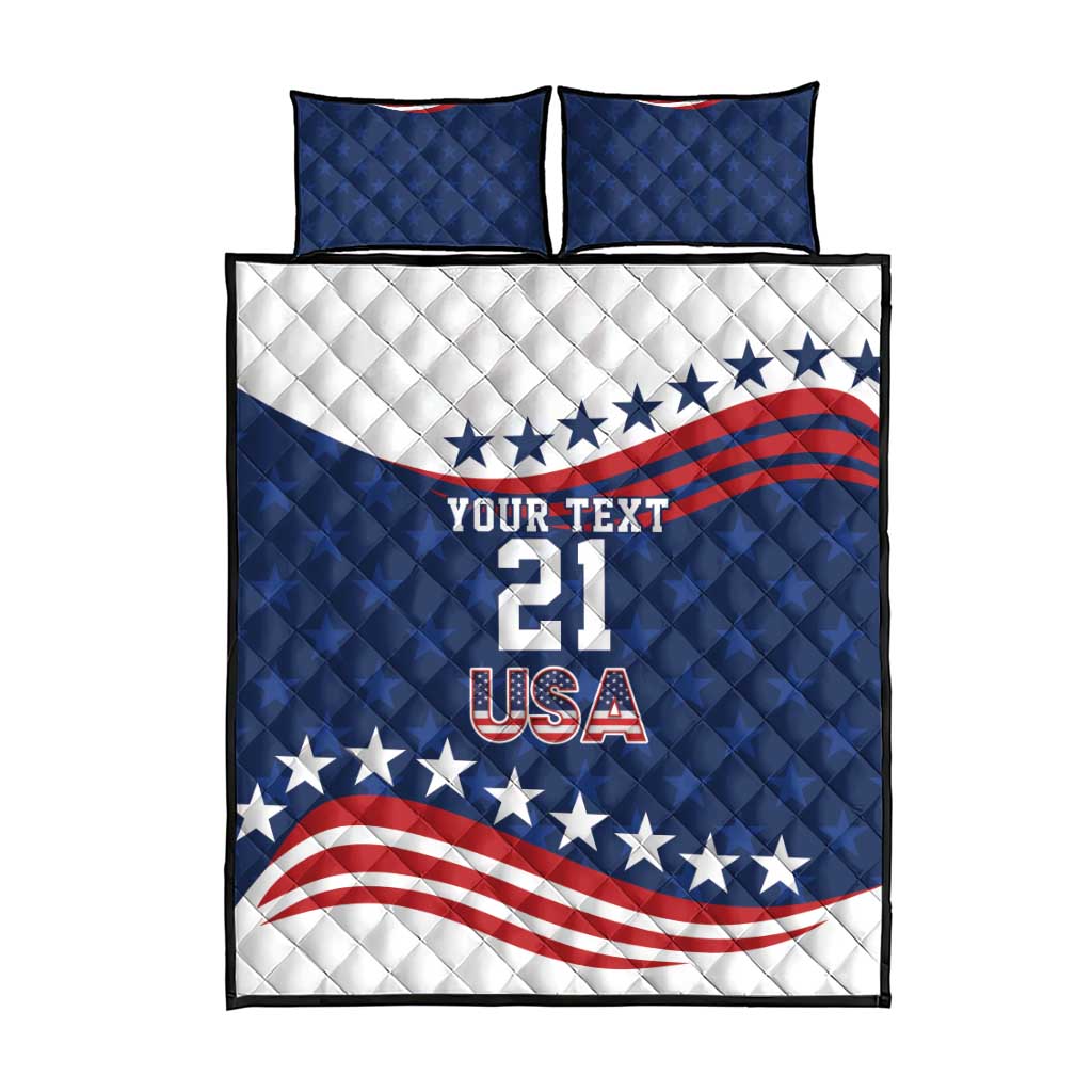 United States Pacific Rugby Custom Quilt Bed Set USA Classic Sporty Pattern
