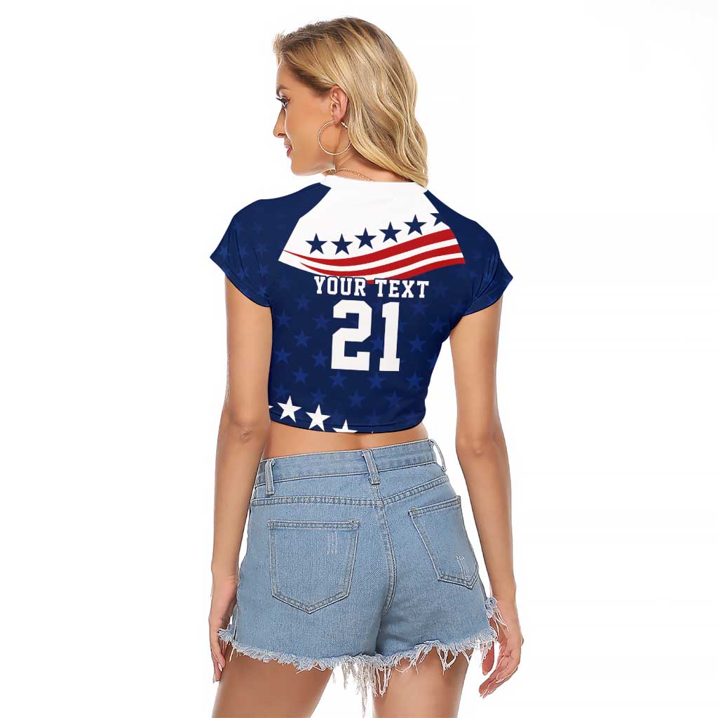 United States Pacific Rugby Custom Raglan Cropped T Shirt USA Classic Sporty Pattern