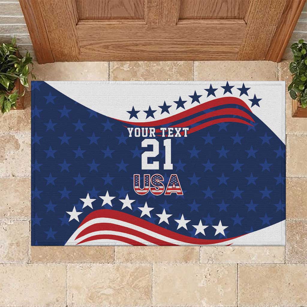 United States Pacific Rugby Custom Rubber Doormat USA Classic Sporty Pattern