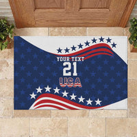 United States Pacific Rugby Custom Rubber Doormat USA Classic Sporty Pattern