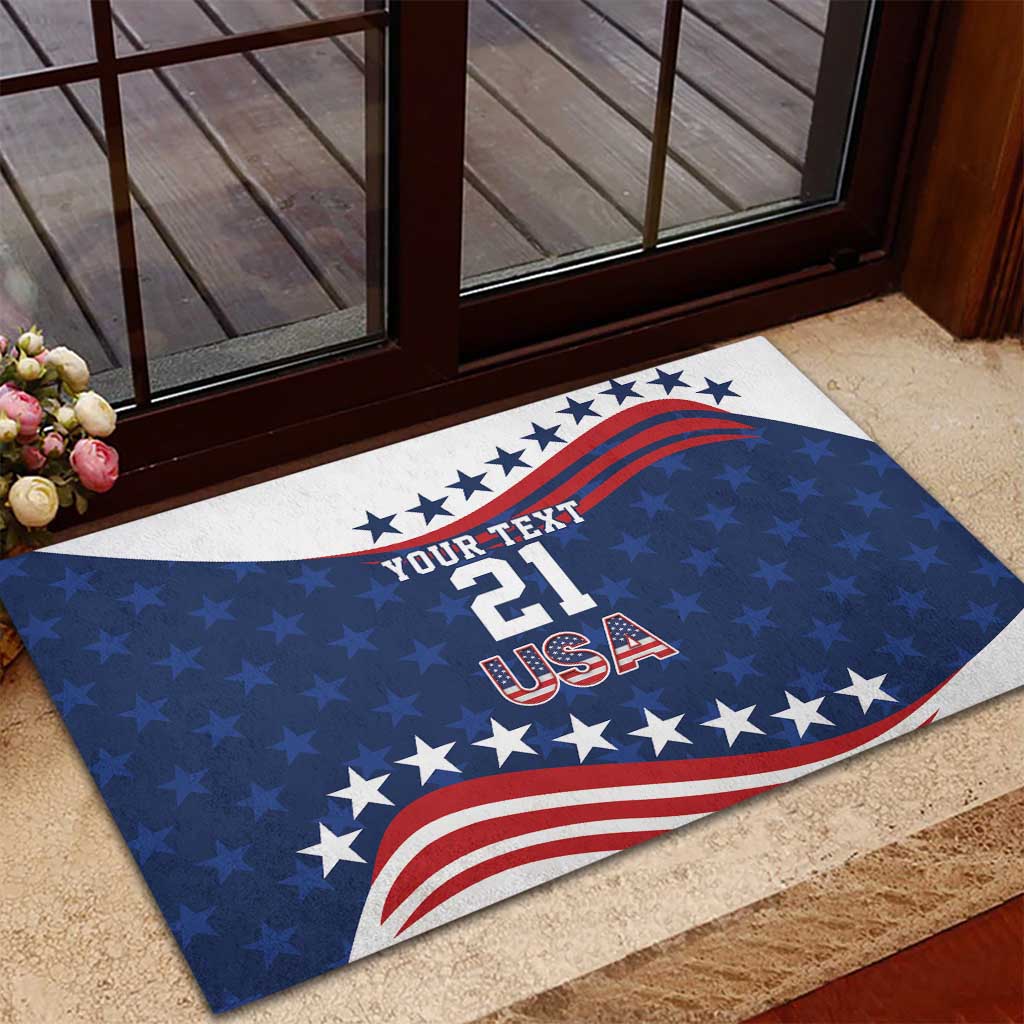United States Pacific Rugby Custom Rubber Doormat USA Classic Sporty Pattern