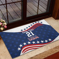 United States Pacific Rugby Custom Rubber Doormat USA Classic Sporty Pattern