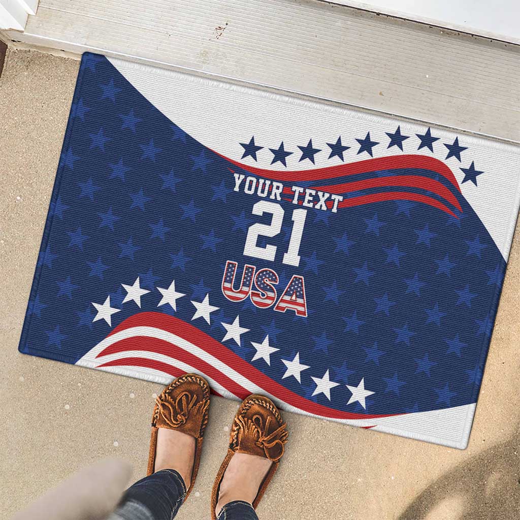 United States Pacific Rugby Custom Rubber Doormat USA Classic Sporty Pattern