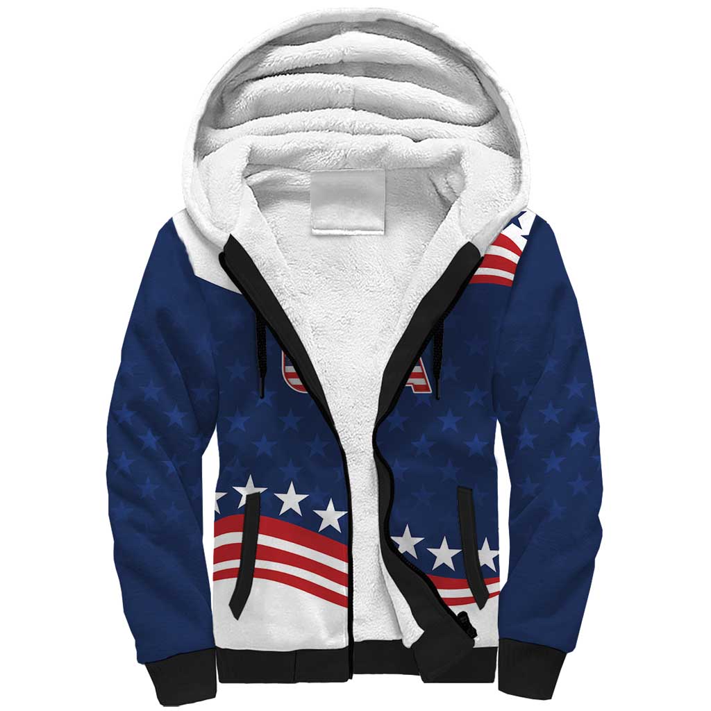 United States Pacific Rugby Custom Sherpa Hoodie USA Classic Sporty Pattern