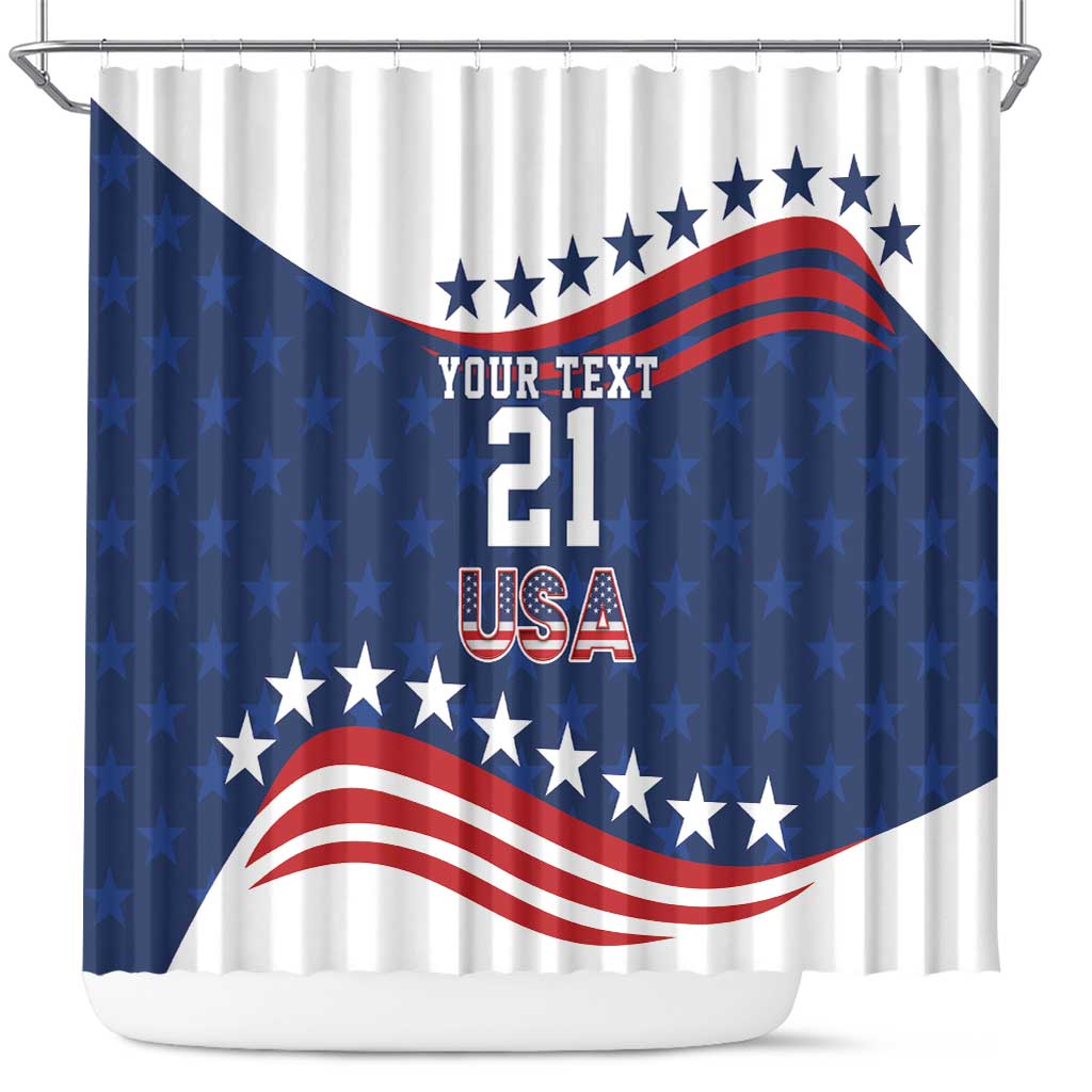 United States Pacific Rugby Custom Shower Curtain USA Classic Sporty Pattern