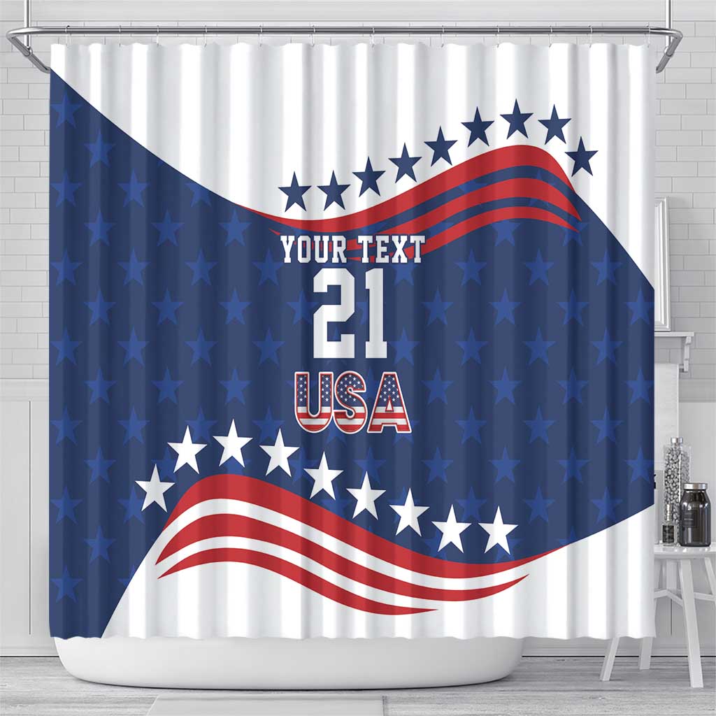 United States Pacific Rugby Custom Shower Curtain USA Classic Sporty Pattern