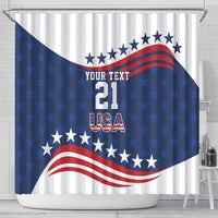 United States Pacific Rugby Custom Shower Curtain USA Classic Sporty Pattern