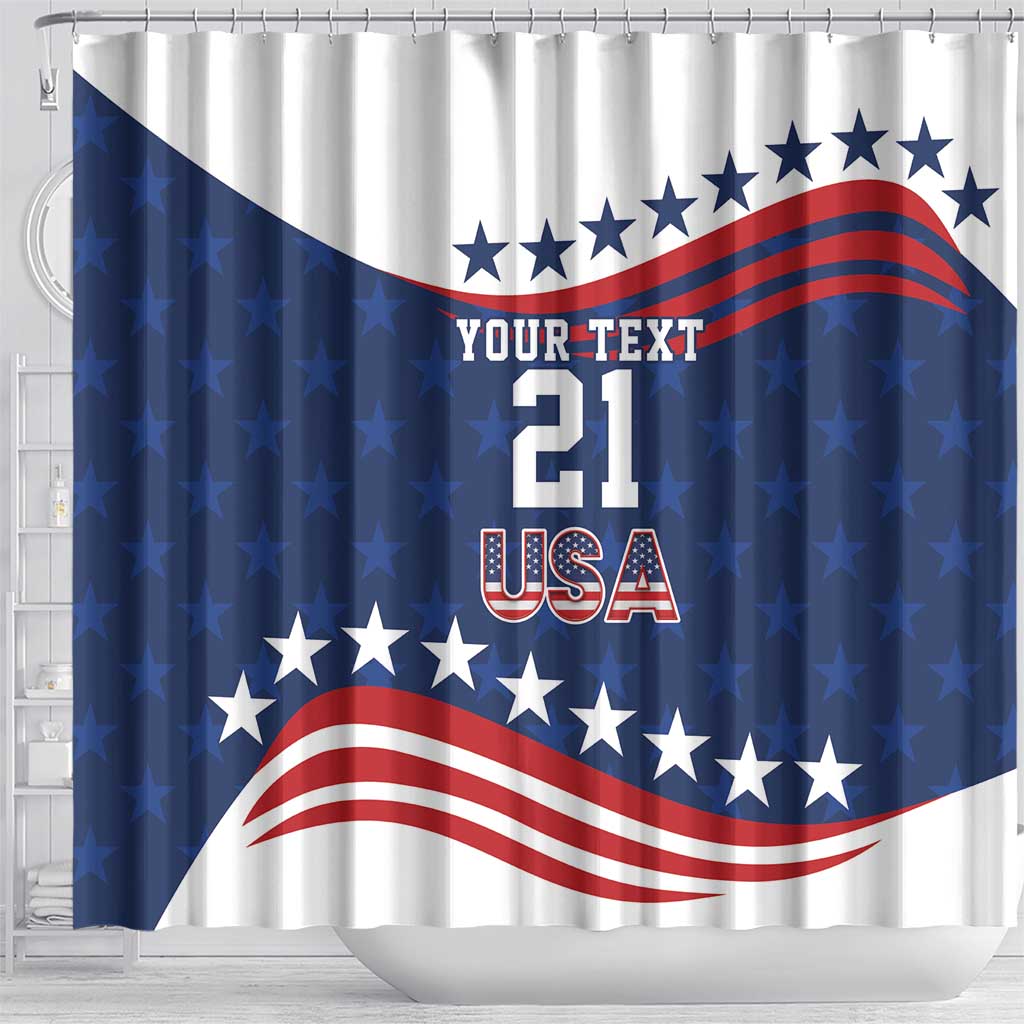 United States Pacific Rugby Custom Shower Curtain USA Classic Sporty Pattern