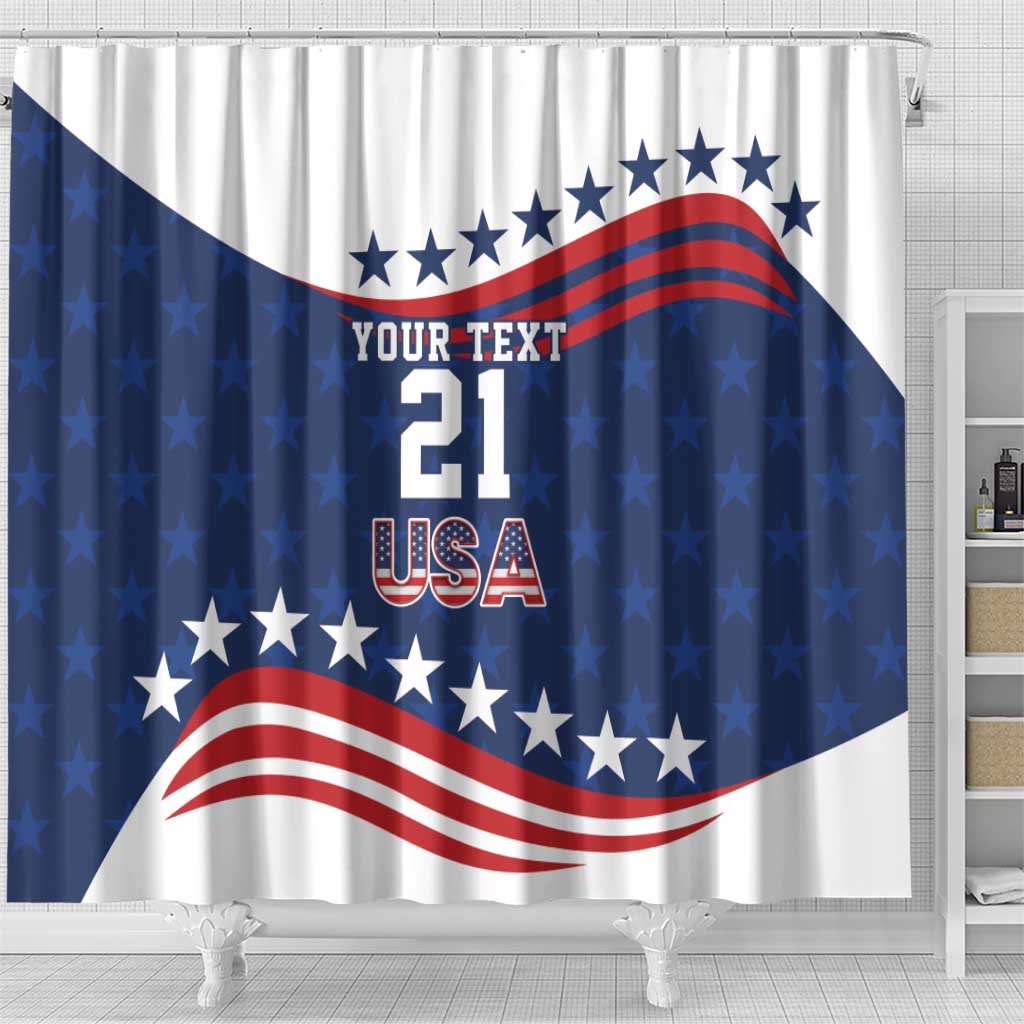 United States Pacific Rugby Custom Shower Curtain USA Classic Sporty Pattern