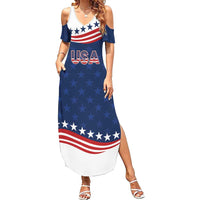 United States Pacific Rugby Custom Summer Maxi Dress USA Classic Sporty Pattern