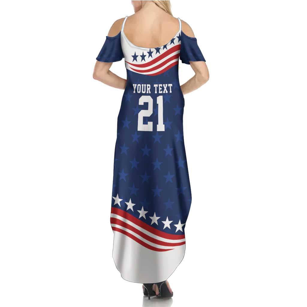 United States Pacific Rugby Custom Summer Maxi Dress USA Classic Sporty Pattern