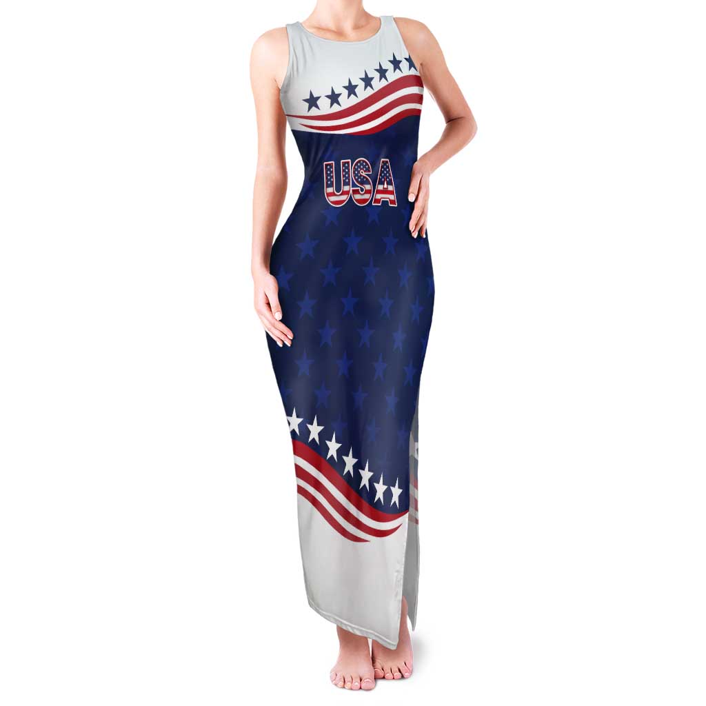 United States Pacific Rugby Custom Tank Maxi Dress USA Classic Sporty Pattern