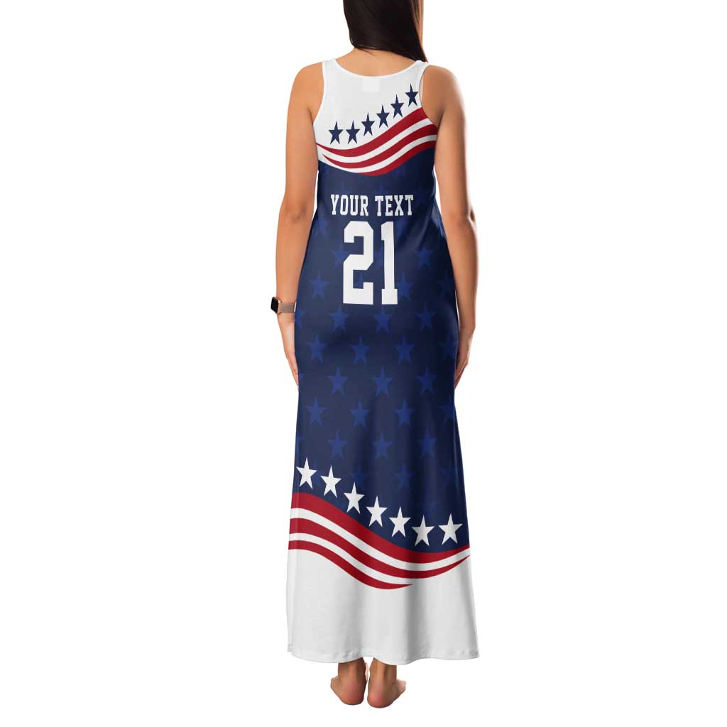 United States Pacific Rugby Custom Tank Maxi Dress USA Classic Sporty Pattern