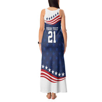 United States Pacific Rugby Custom Tank Maxi Dress USA Classic Sporty Pattern