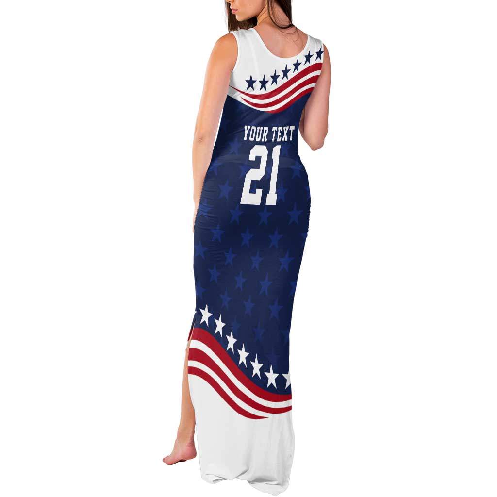 United States Pacific Rugby Custom Tank Maxi Dress USA Classic Sporty Pattern