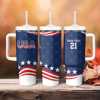 United States Pacific Rugby Custom Tumbler With Handle USA Classic Sporty Pattern