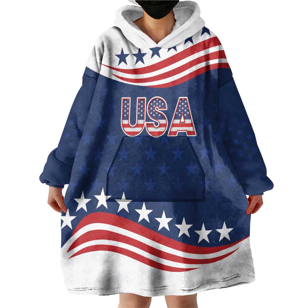 United States Pacific Rugby Custom Wearable Blanket Hoodie USA Classic Sporty Pattern