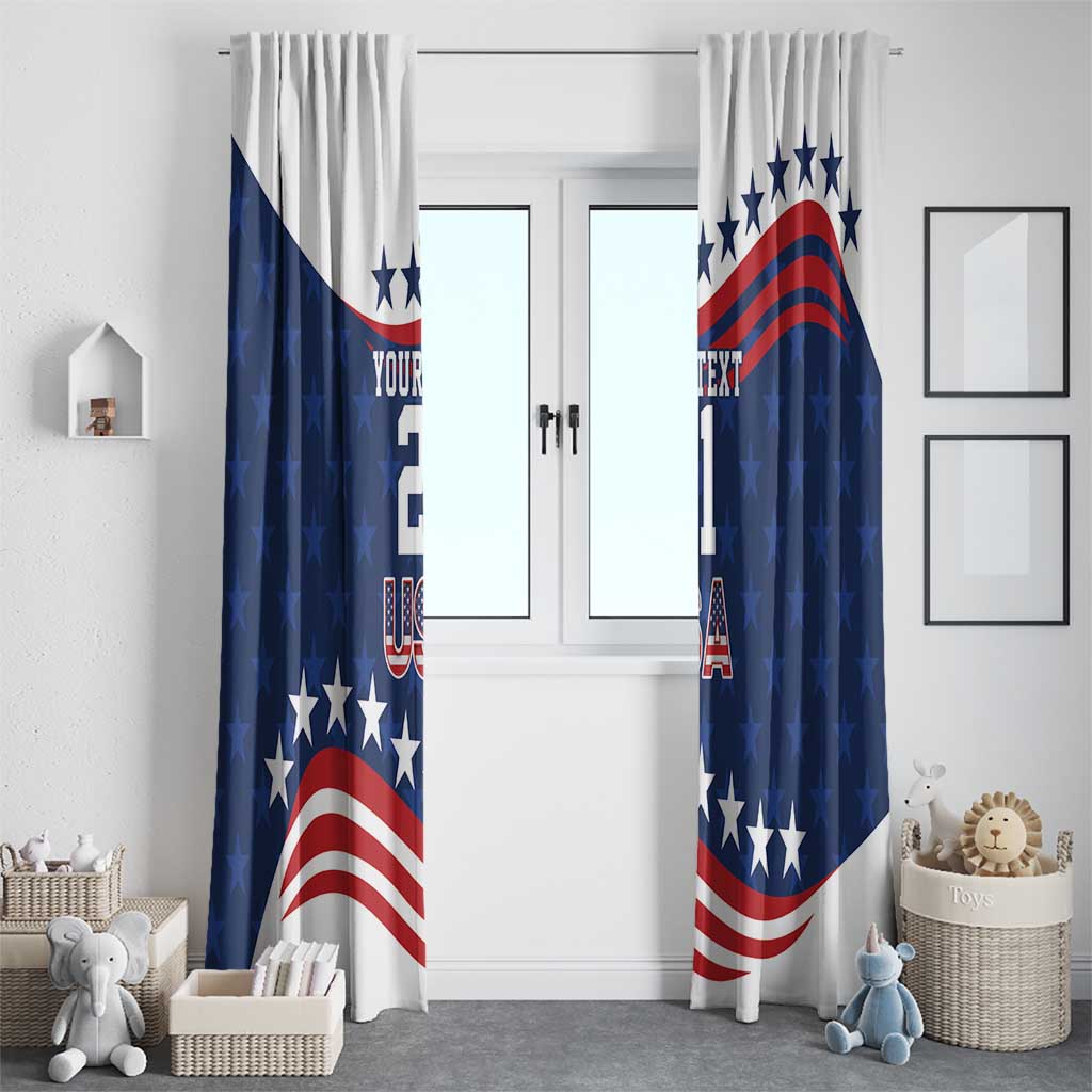 United States Pacific Rugby Custom Window Curtain USA Classic Sporty Pattern