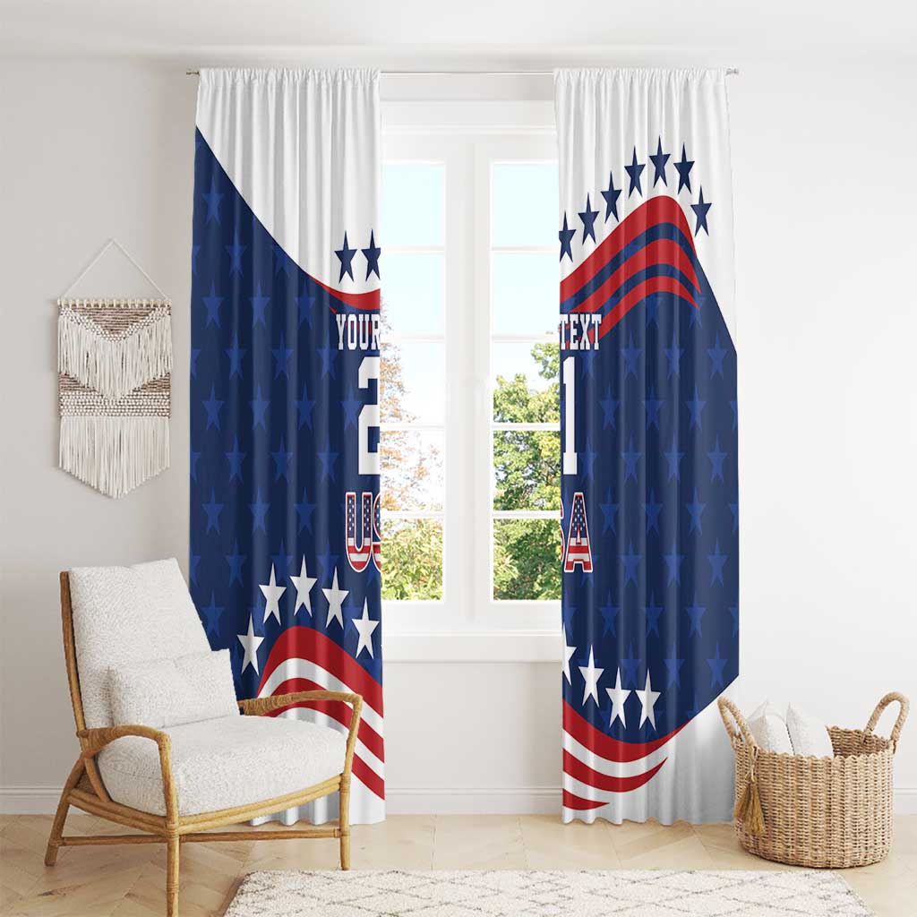 United States Pacific Rugby Custom Window Curtain USA Classic Sporty Pattern