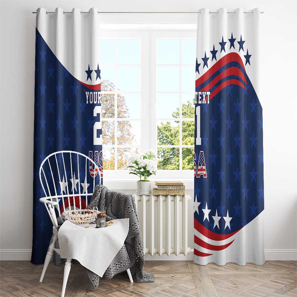 United States Pacific Rugby Custom Window Curtain USA Classic Sporty Pattern