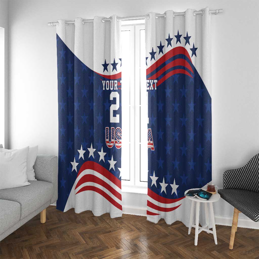 United States Pacific Rugby Custom Window Curtain USA Classic Sporty Pattern