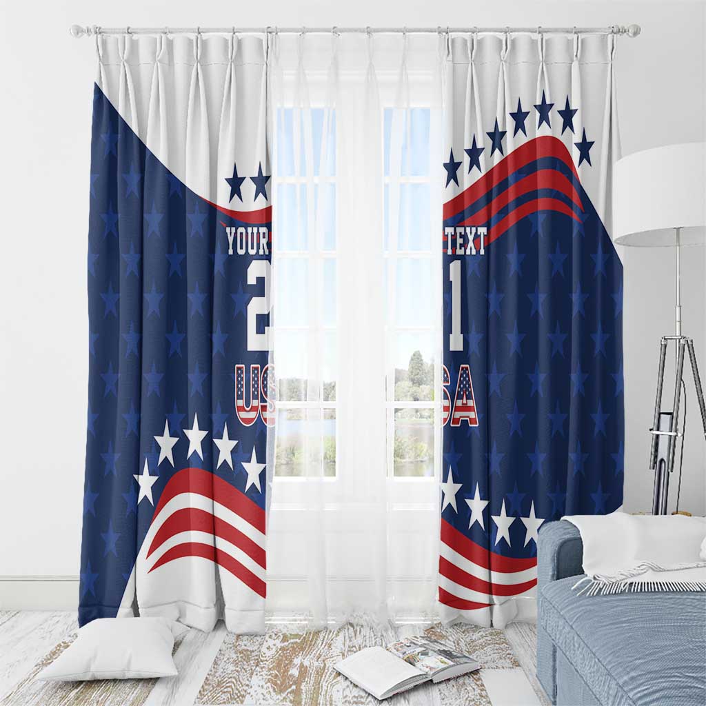United States Pacific Rugby Custom Window Curtain USA Classic Sporty Pattern