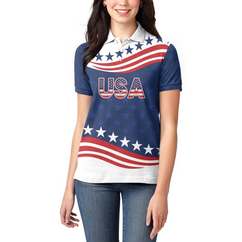 United States Pacific Rugby Custom Women Polo Shirt USA Classic Sporty Pattern