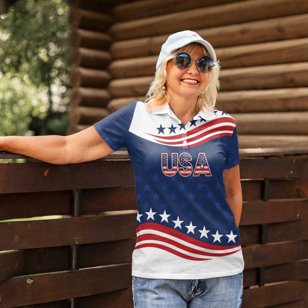 United States Pacific Rugby Custom Women Polo Shirt USA Classic Sporty Pattern