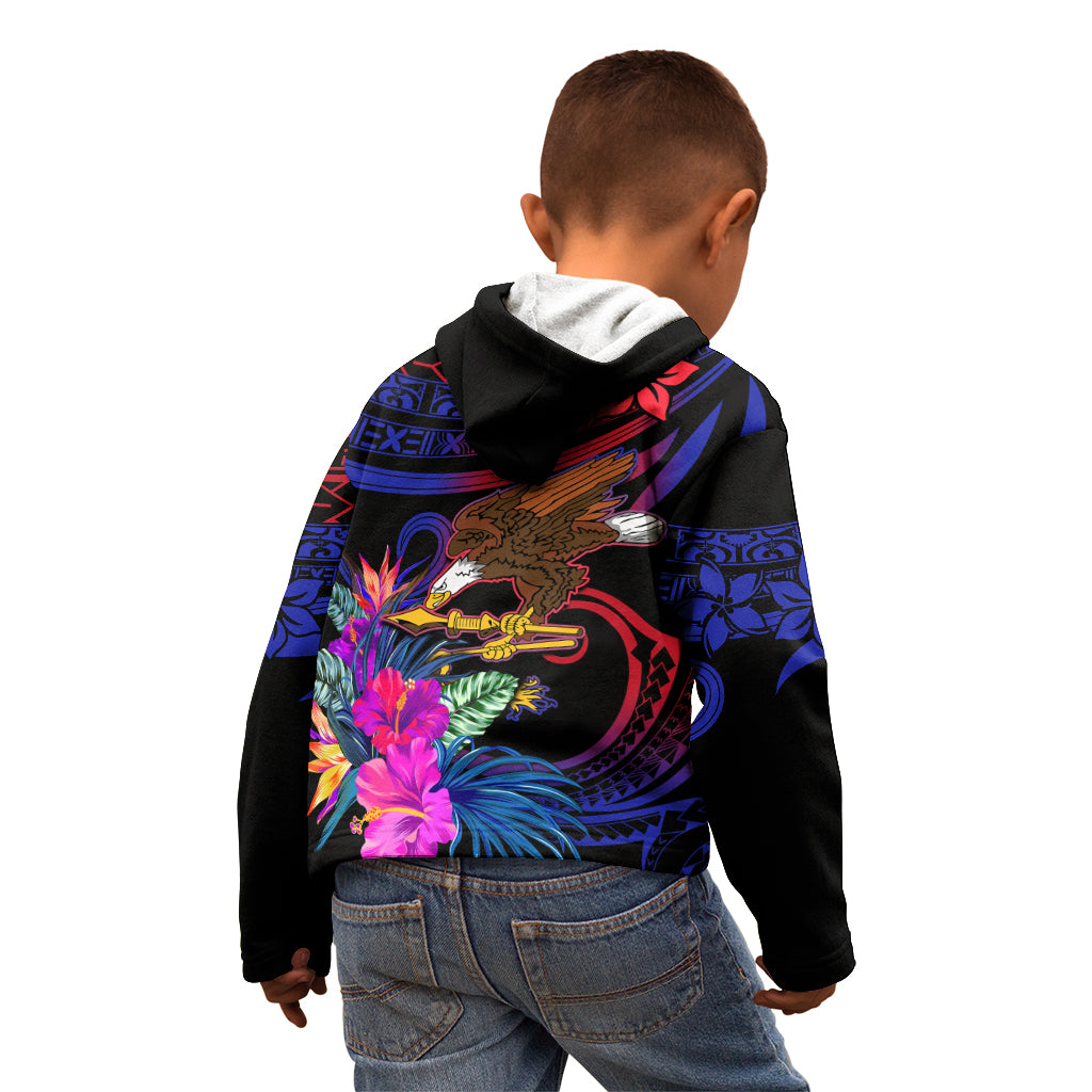 American Samoa Kid Hoodie Manu'a Cession Day Polynesian Tribal - Wonder Print Shop