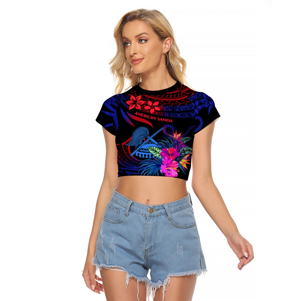 American Samoa Raglan Cropped T Shirt Manu'a Cession Day Polynesian Tribal - Wonder Print Shop