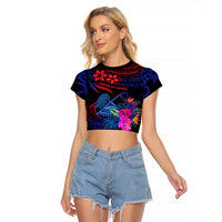 American Samoa Raglan Cropped T Shirt Manu'a Cession Day Polynesian Tribal - Wonder Print Shop