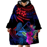 American Samoa Wearable Blanket Hoodie Manu'a Cession Day Polynesian Tribal - Wonder Print Shop