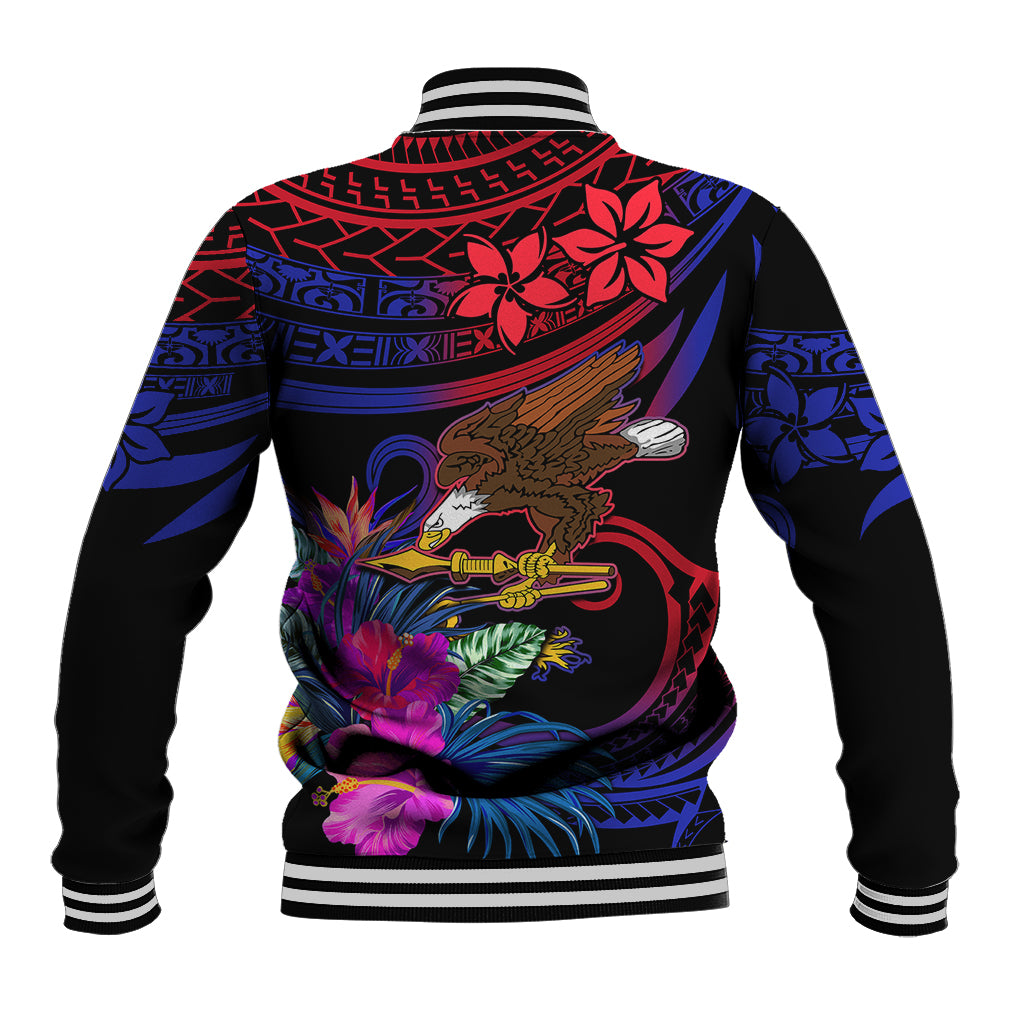 Custom American Samoa Baseball Jacket Manu'a Cession Day Polynesian Tribal LT9 - Wonder Print Shop