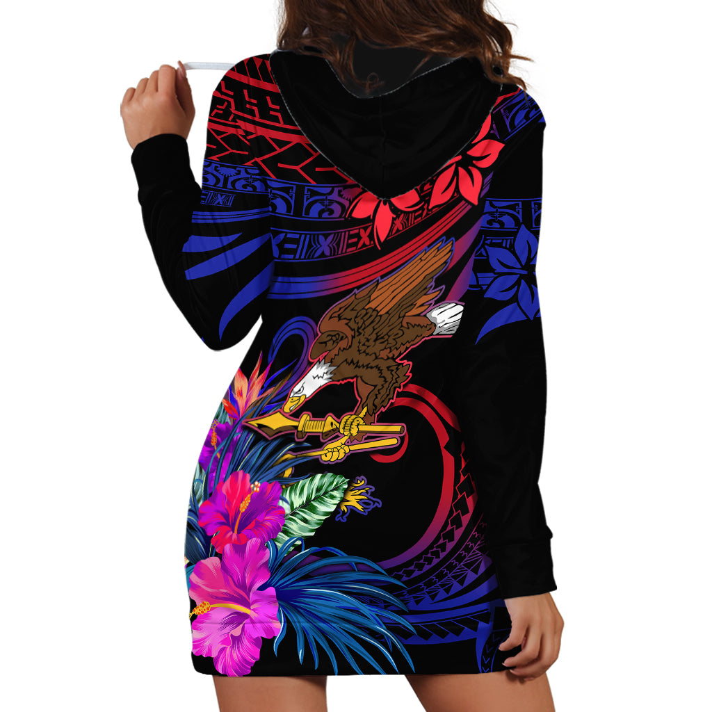 Custom American Samoa Hoodie Dress Manu'a Cession Day Polynesian Tribal - Wonder Print Shop