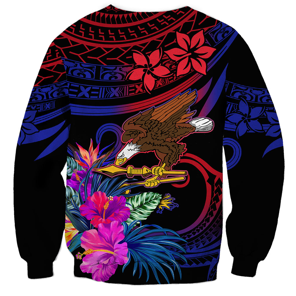 Custom American Samoa Sweatshirt Manu'a Cession Day Polynesian Tribal - Wonder Print Shop