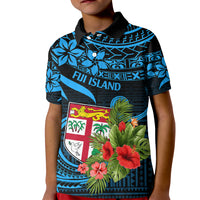 Fiji Islands Kid Polo Shirt With Polynesian Tribal Happy National Day - Wonder Print Shop