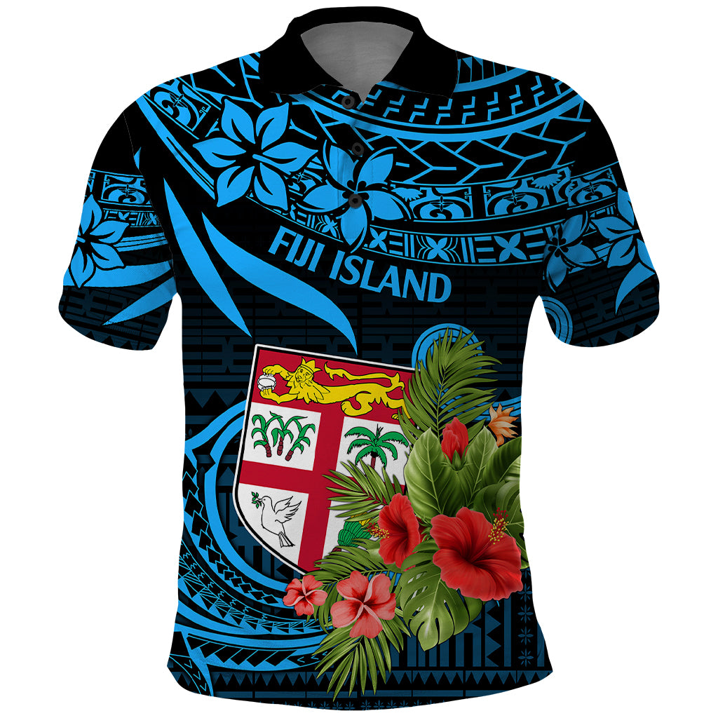 Fiji Islands Polo Shirt With Polynesian Tribal Happy National Day - Wonder Print Shop