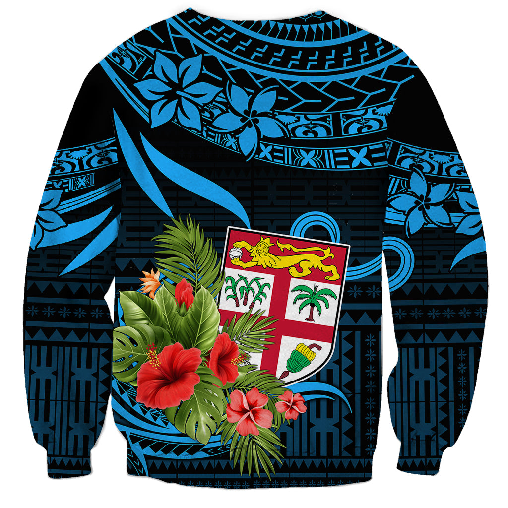 Fiji Islands Sweatshirt With Polynesian Tribal Happy National Day - Wonder Print Shop