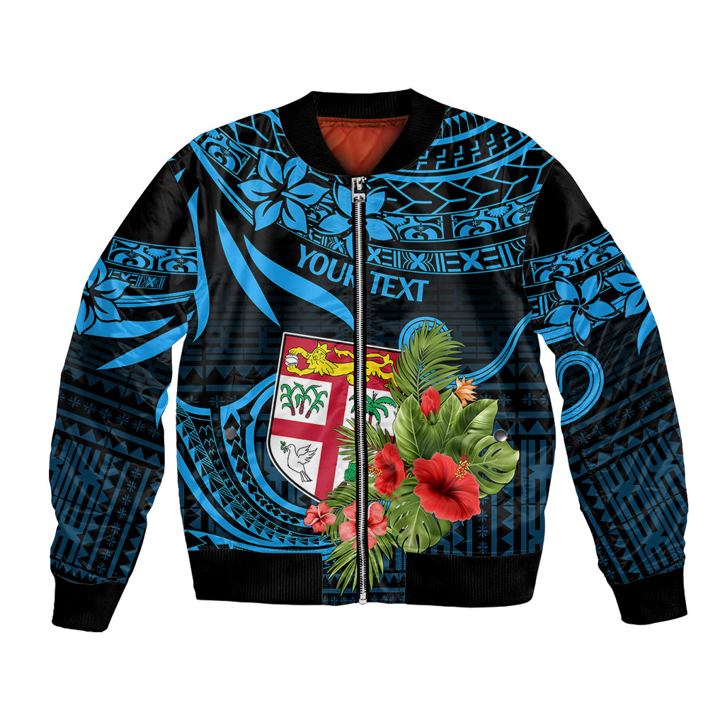 Custom Fiji Islands Bomber Jacket With Polynesian Tribal Happy National Day LT9 - Wonder Print Shop