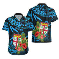 Custom Fiji Islands Hawaiian Shirt With Polynesian Tribal Happy National Day - Wonder Print Shop